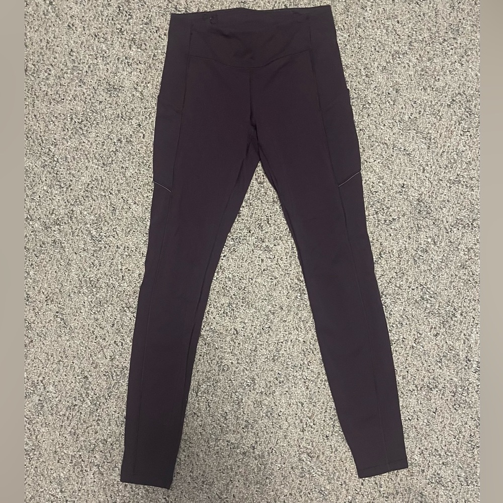 Plum Lululemon Wunder Train High-Rise Leggings with Pockets